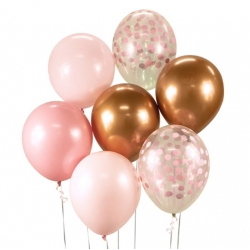Balony lateksowe różowo-miedziany 7 sztuk
